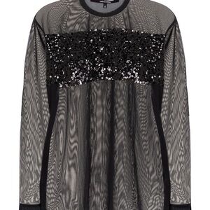 Junya Watanabe Black Sheer Sequin Blouse